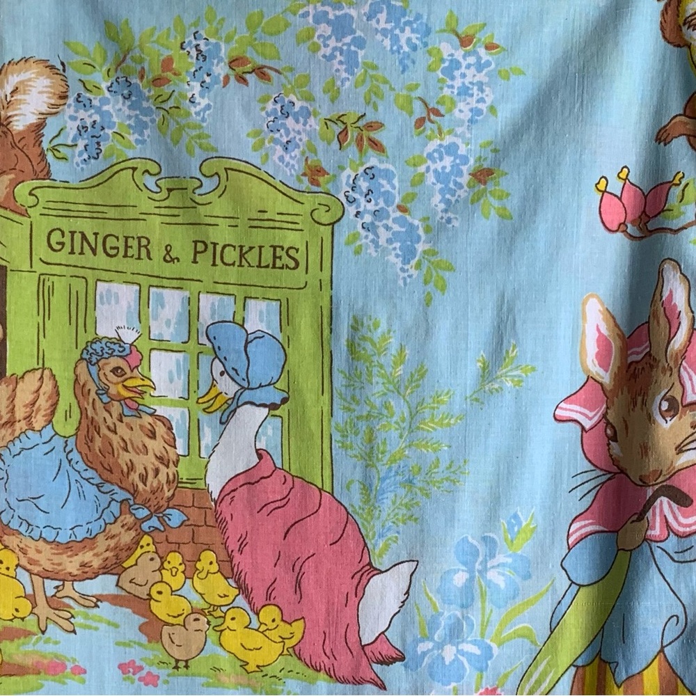 Vintage Peter Rabbit Beatrix Potter Twin Flat & Fitted Bedsheets Made in USA